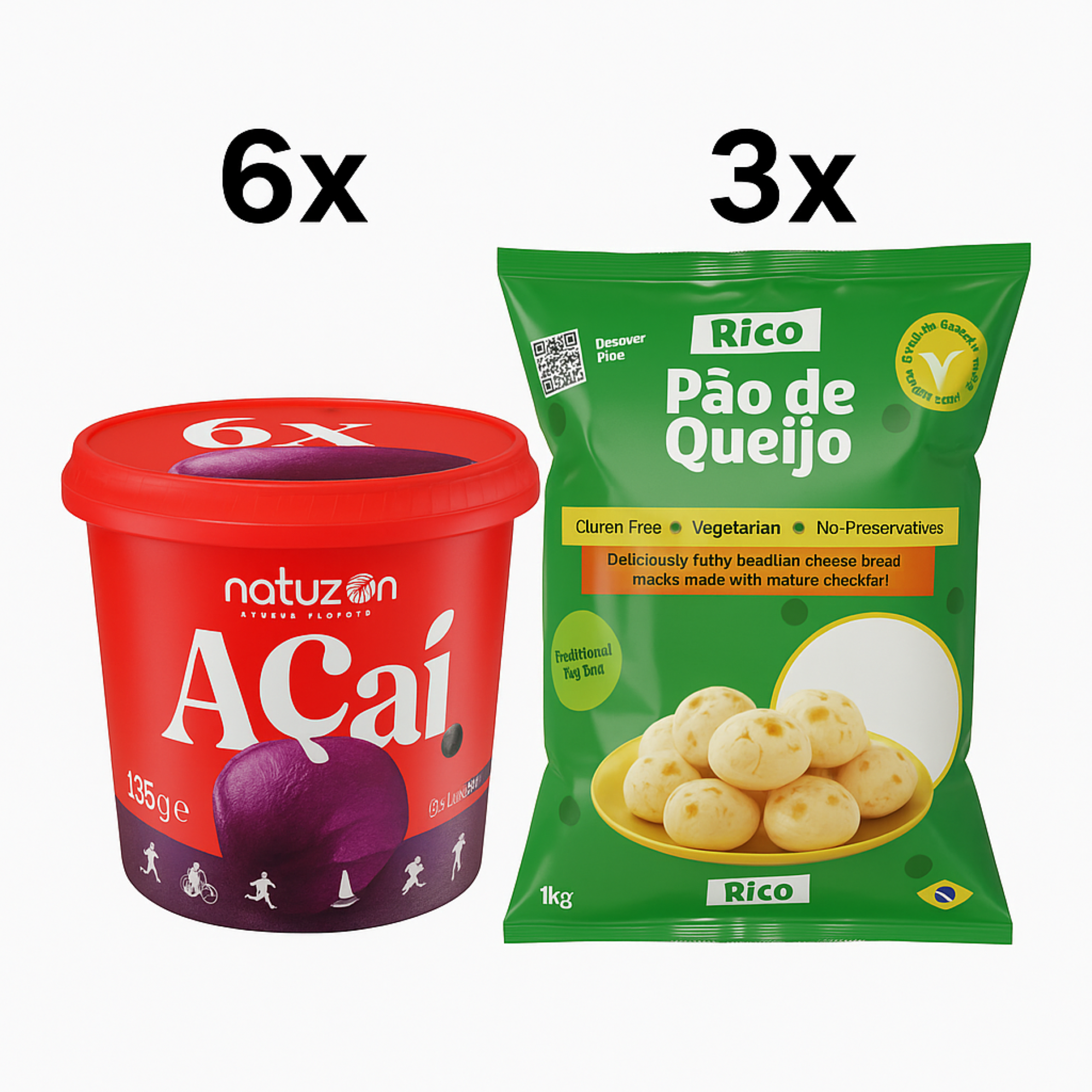6x Açaí Tub – 135g / 3x Rico Cheesebread 1kg (save 15%)